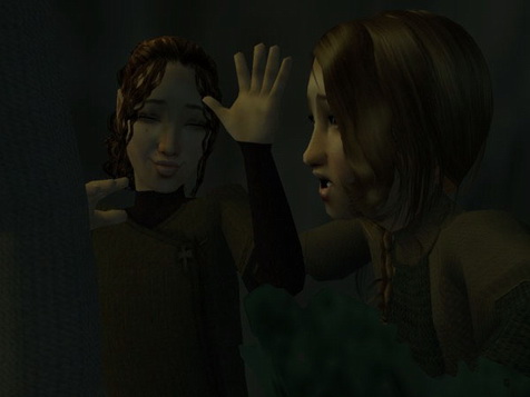 Kia began to slap and paw at her face, squealing in panic.
