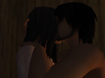 He pulled her close and held her head against his own.