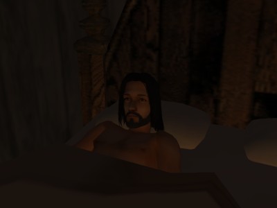 He woke with a start.