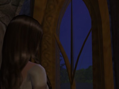He could join her in her bed, here.
