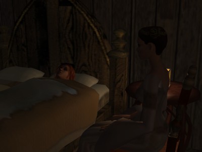 Queen Maud was sitting at Colburga's bedside.