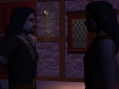 He met Leofric before the stables.