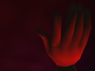 The hand glowed like a moon lit by fire.