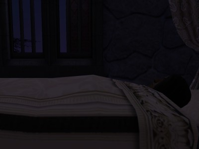 The fire had gone out, and he only slept.