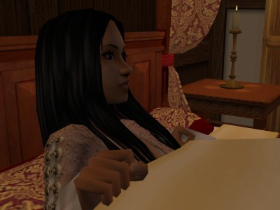 Gunnilda pulled the blankets up as far as she could as the men came in.