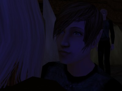 Vash passed his arms around her back and pulled her up to sit before him.