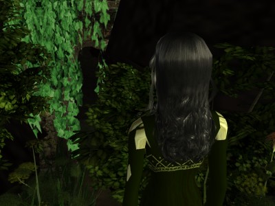 A sheaf of golden sunlight had lit upon an ivy veil that hung before a dark face of rock.