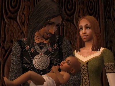 Aed mac Murchada Ui Cheinnselaigh, or The Bald One, with Mama and Da.