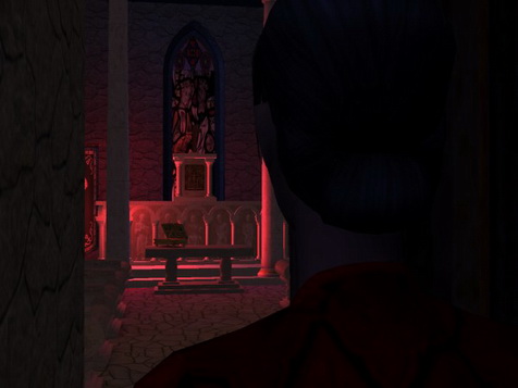 At night the interior of the chapel was red like Hell.