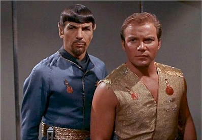Mirror Spock and Kirk.