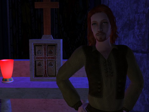 Raedwald was standing behind the altar.