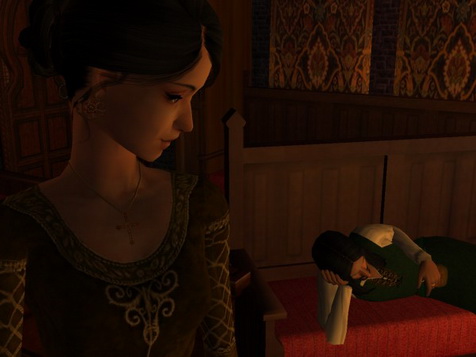 She turned to look back at the tall man.