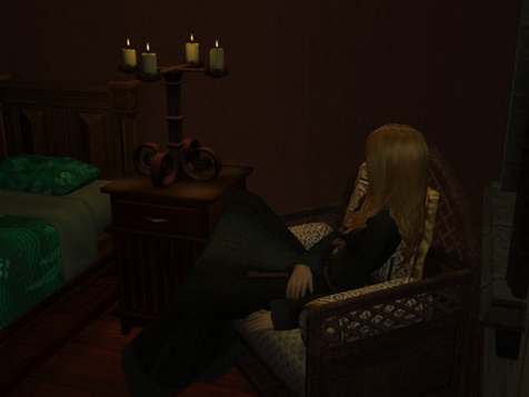 She slung herself into the soft chair.