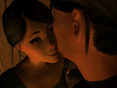 With one fluttering glance of her right eye she saw her father's face.