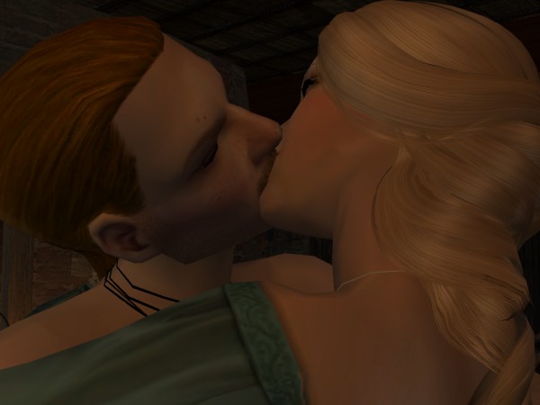 He kissed her at once.