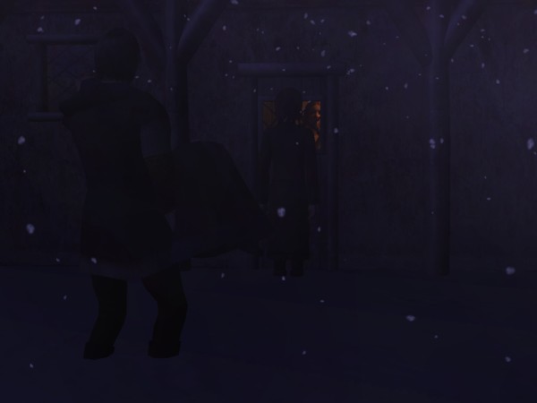 There were men outside.