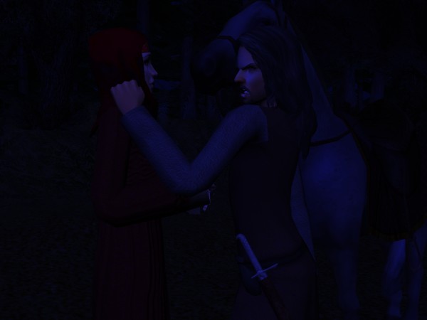 He grabbed the end of her scarf.