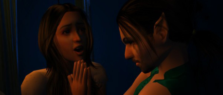 Flann looks into the mirror